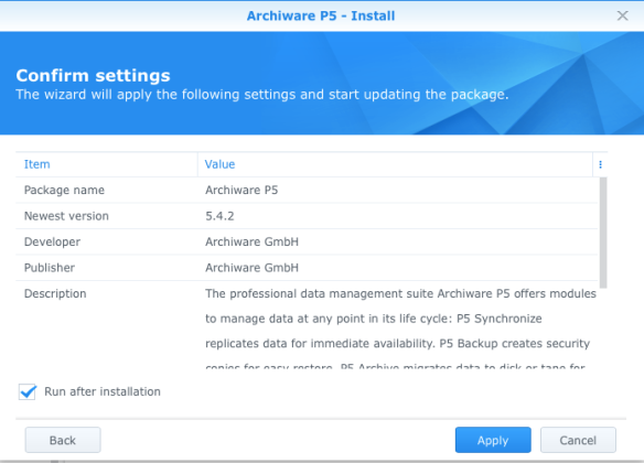 synology-1515-archiware-p5-package-center-confirm-install
