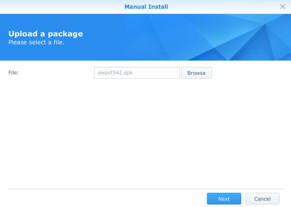 synology-1515-archiware-p5-package-center-upload