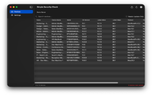 Simple Security Check app with test data